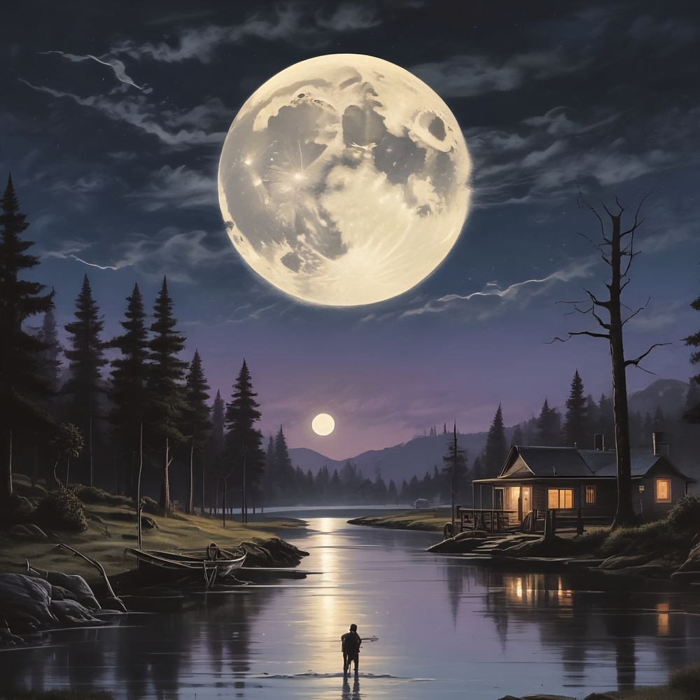 Moonlit Lake Art Print 8z10